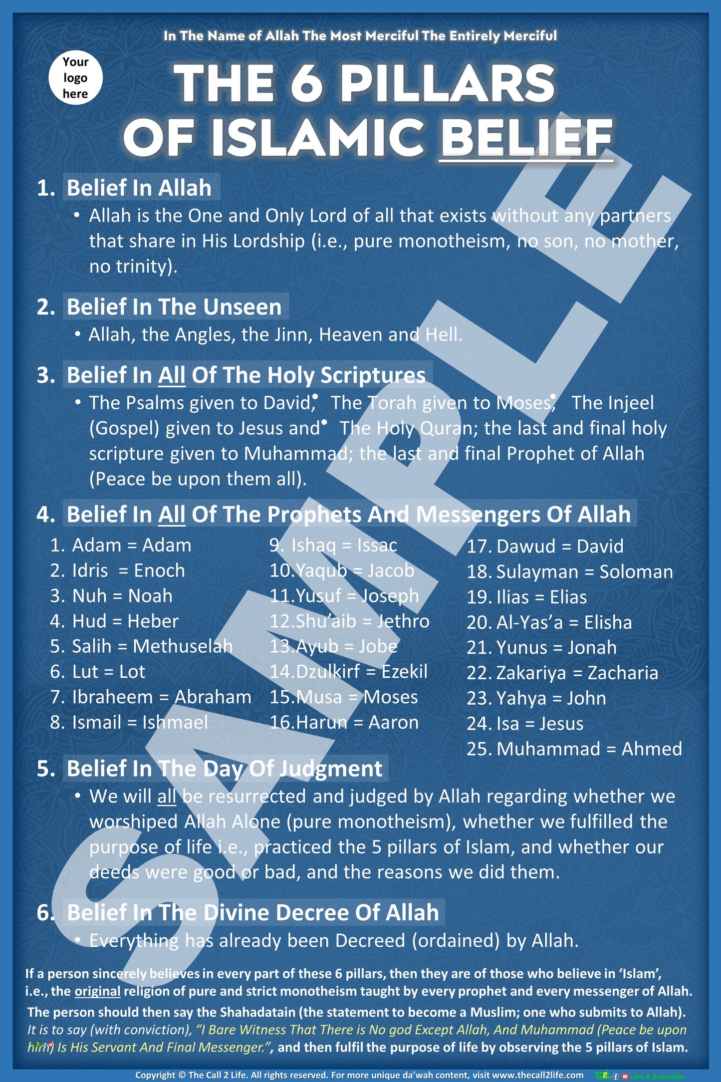THE 6 PILLARS OF ISLAMIC BELIEF