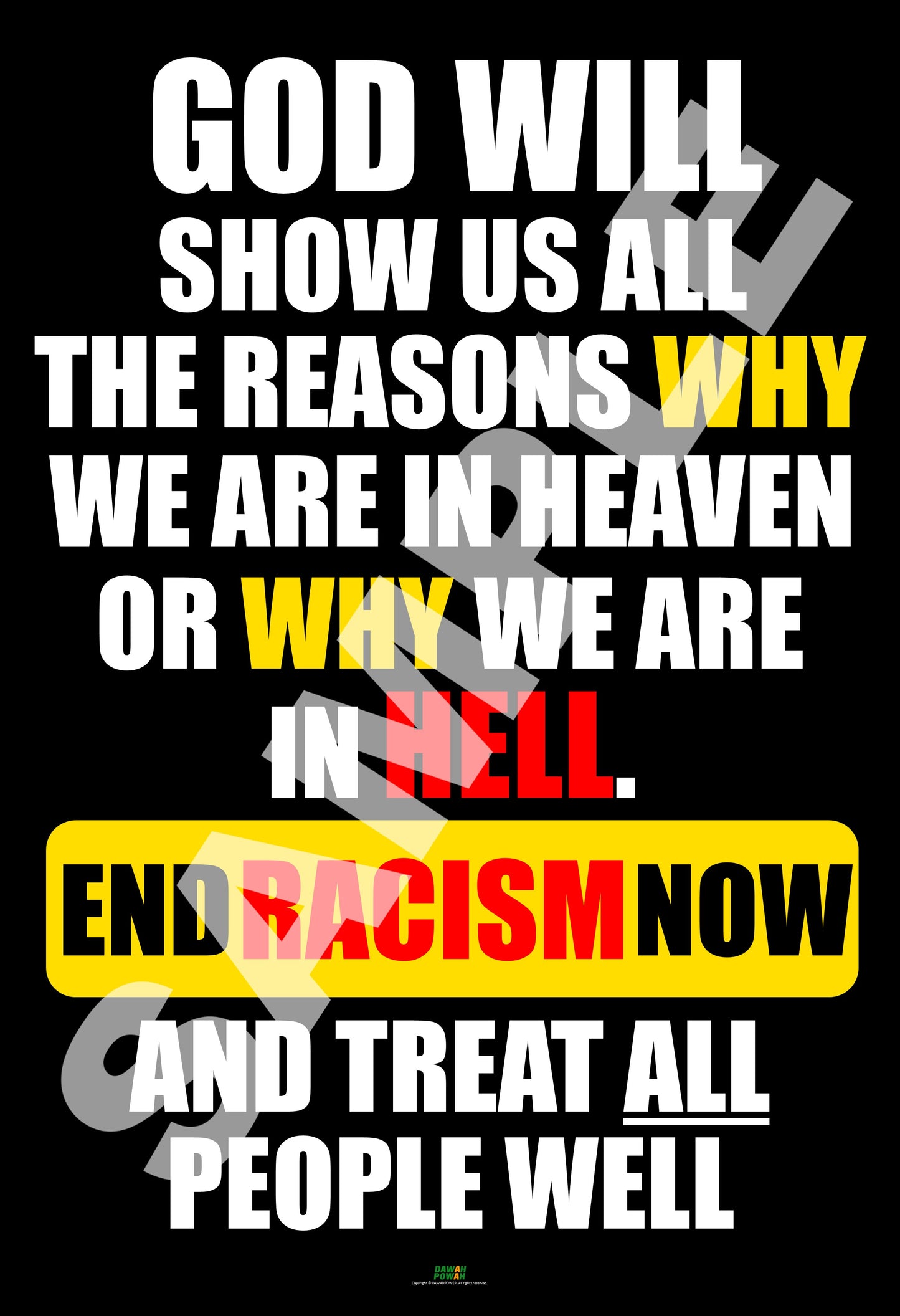 RACISM - END IT! 24X36 Photo paper poster