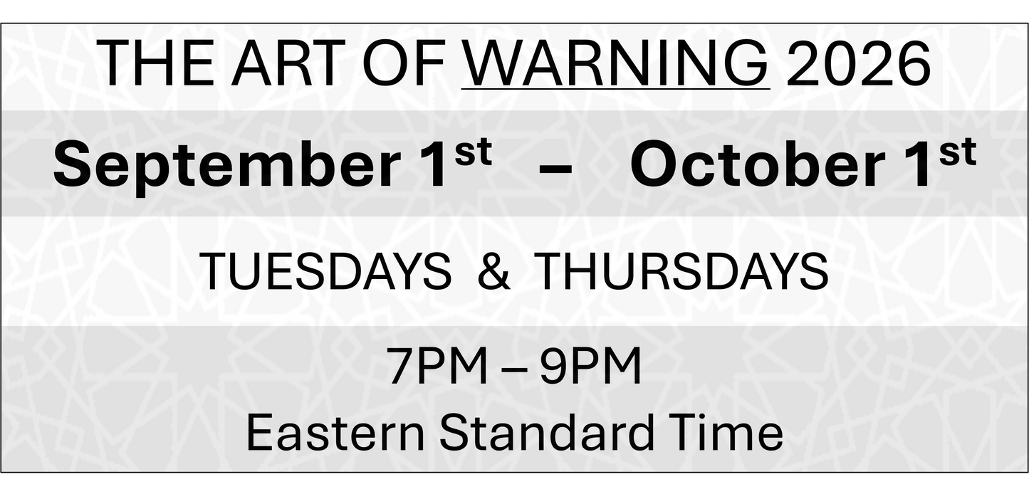 THE ART OF WARNING - September 1st - October 1st 2026