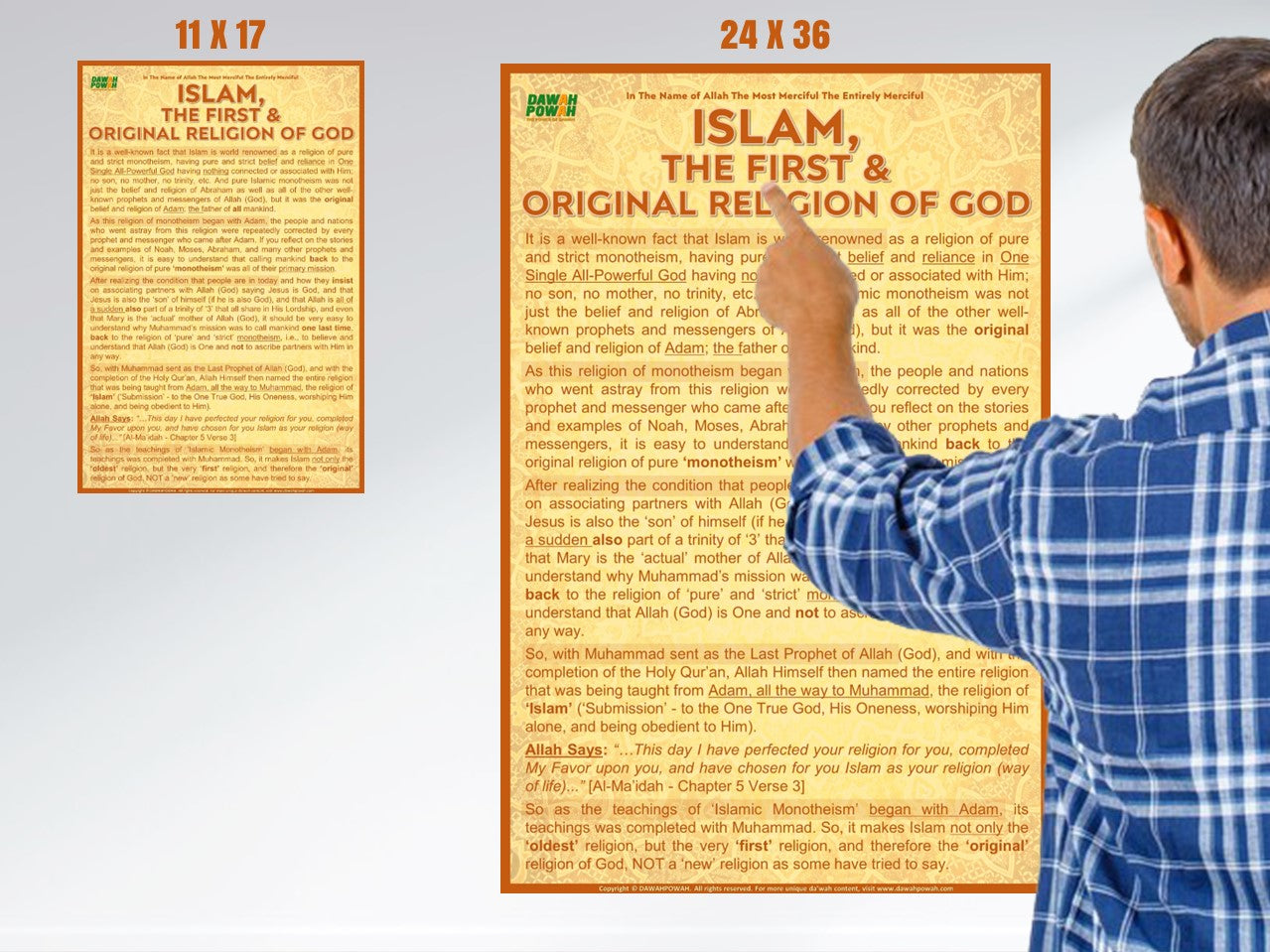 ISLAM - THE FIRST & ORIGINAL RELIGION OF GOD - 24X36 Photo paper poster