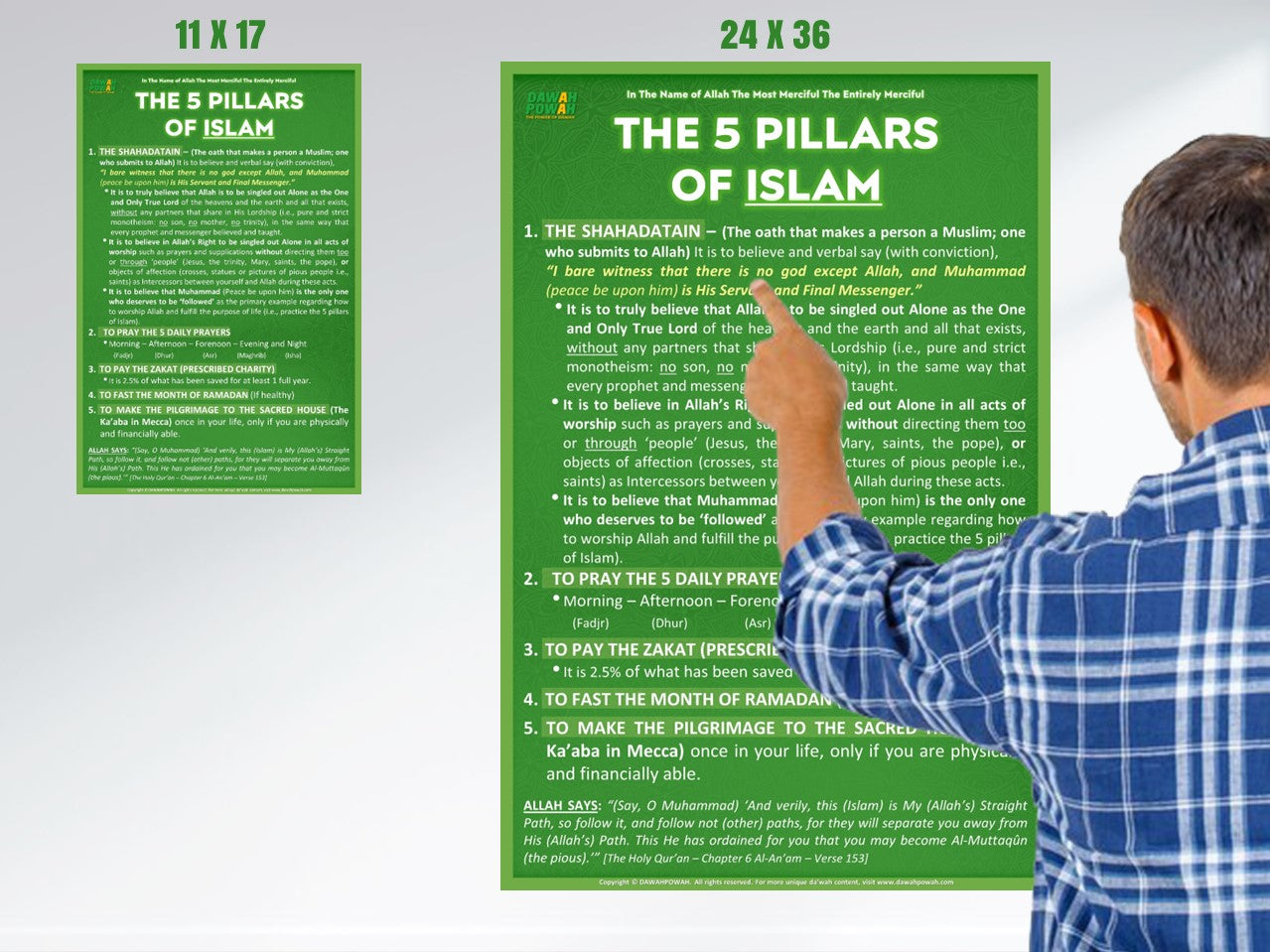 THE 5 PILLARS OF ISLAM - 24X36 Photo paper poster