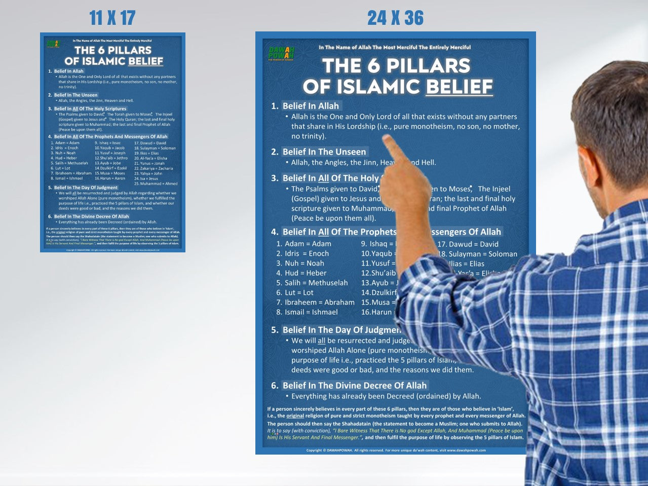 THE 6 PILLARS OF ISLAMIC BELIEF - 24X36 Photo paper poster