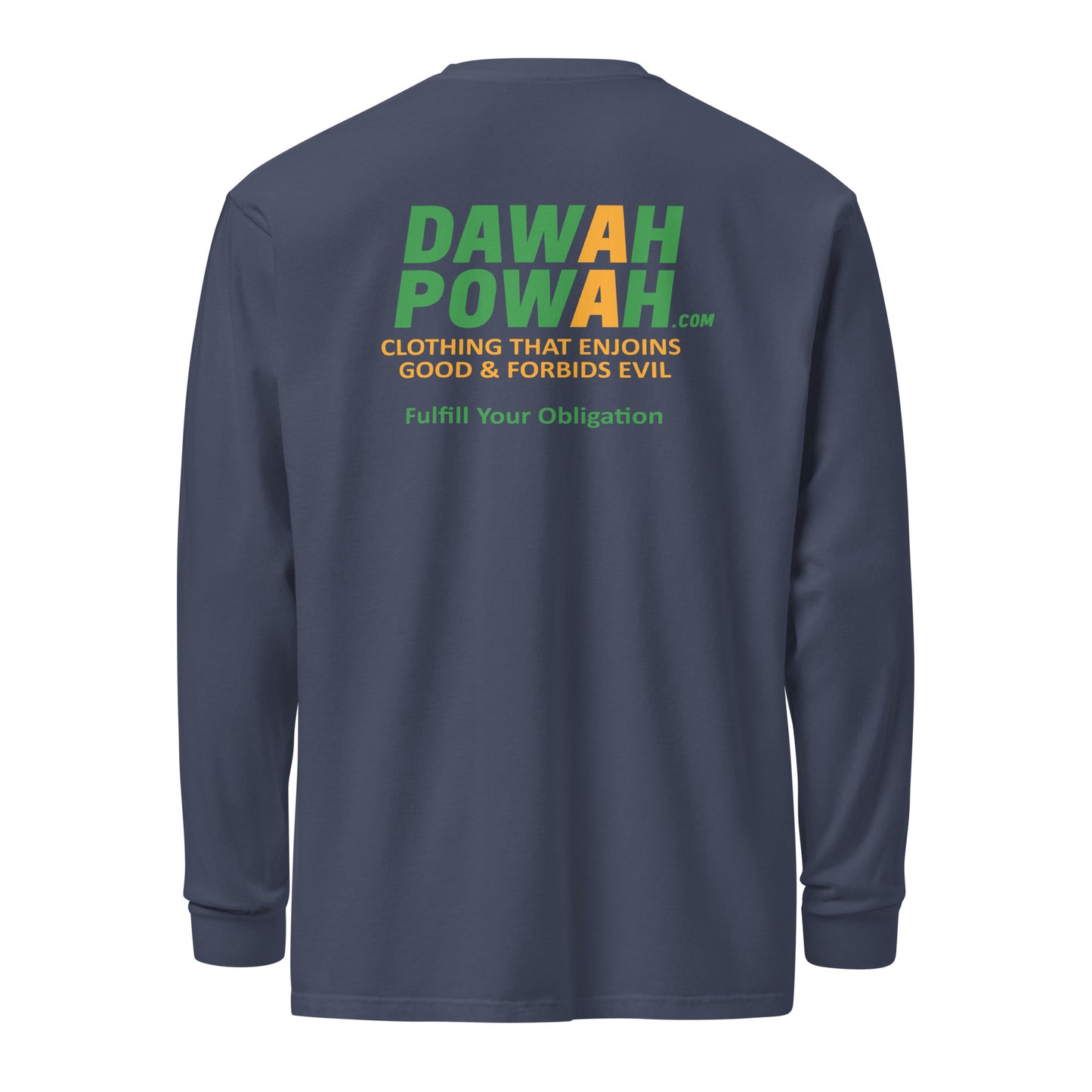 BACK OF SHIRT DAWAH POWAH DECAL & TAG COLLECTION Garment-dyed heavyweight long-sleeve shirts