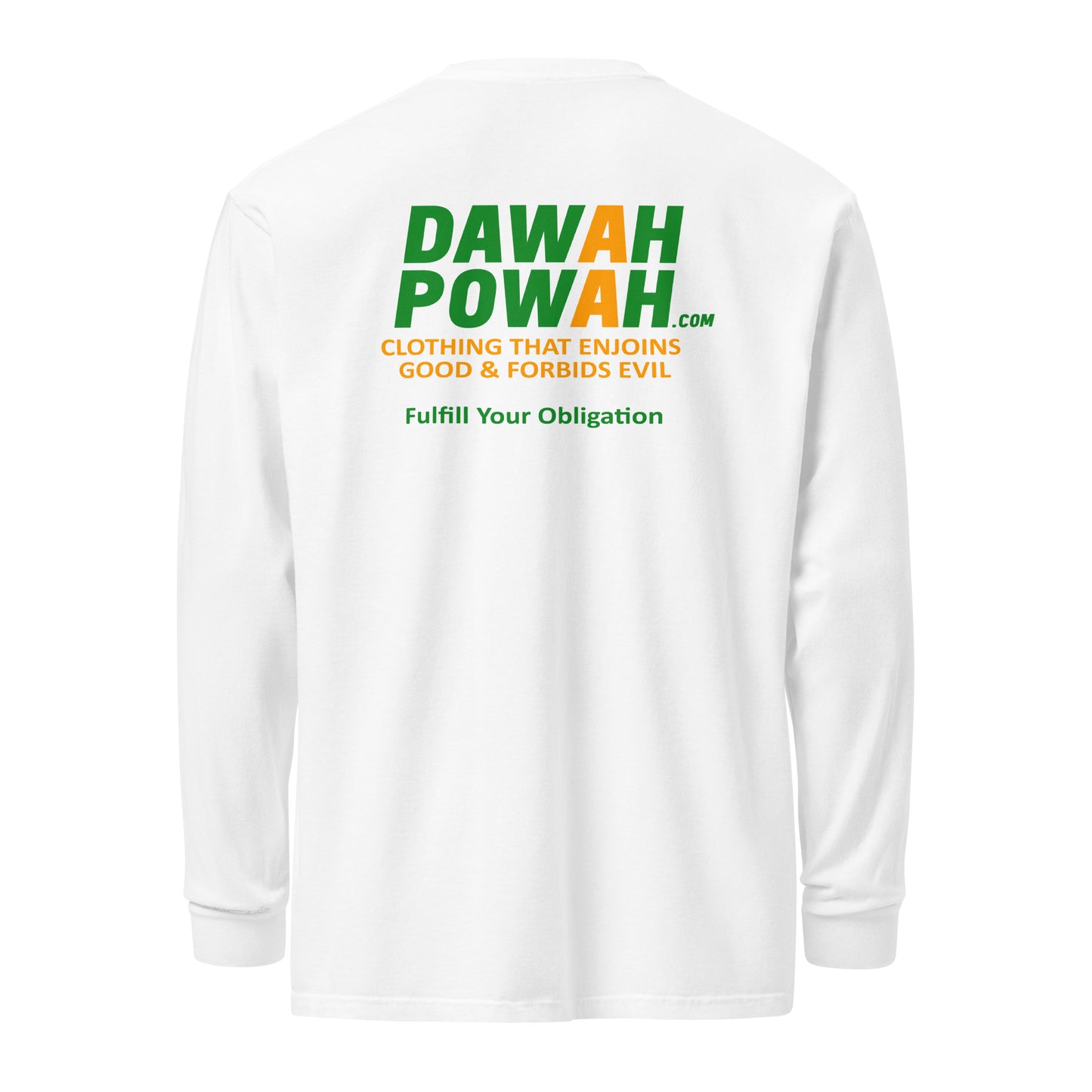 BACK OF SHIRT DAWAH POWAH DECAL & TAG COLLECTION Garment-dyed heavyweight long-sleeve shirts