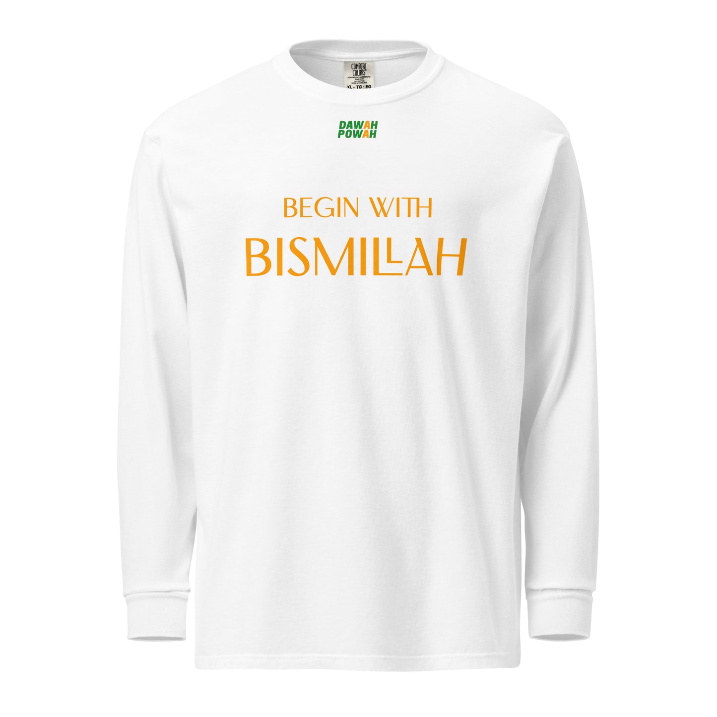 BEGIN WITH BISMILLAH - ORANGE COLLECTION Garment-dyed heavyweight long-sleeve shirts