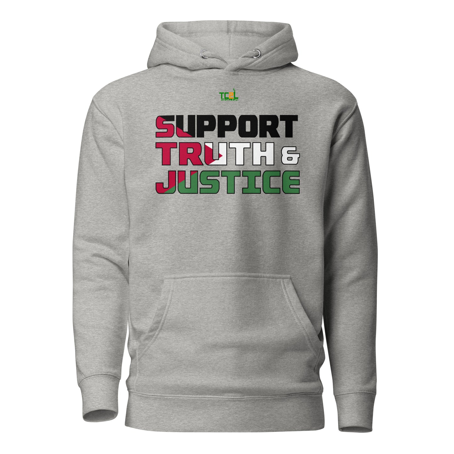 SUPPORT TRUTH & JUSTICE - PALESTINE FLAG - LIGHT COLORED COLLECTION Unisex Hoodies