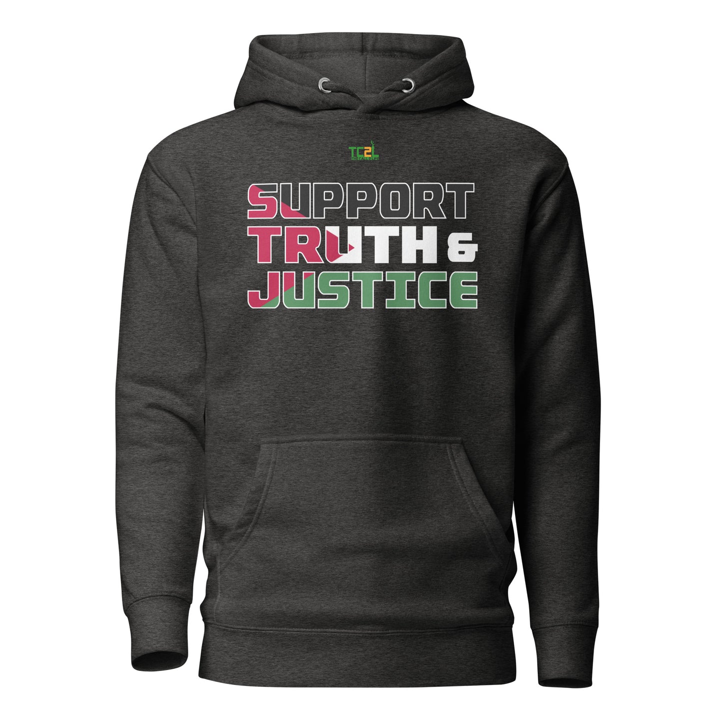 SUPPORT TRUTH & JUSTICE - PALESTINE FLAG - DARK COLORED COLLECTION Unisex Hoodies