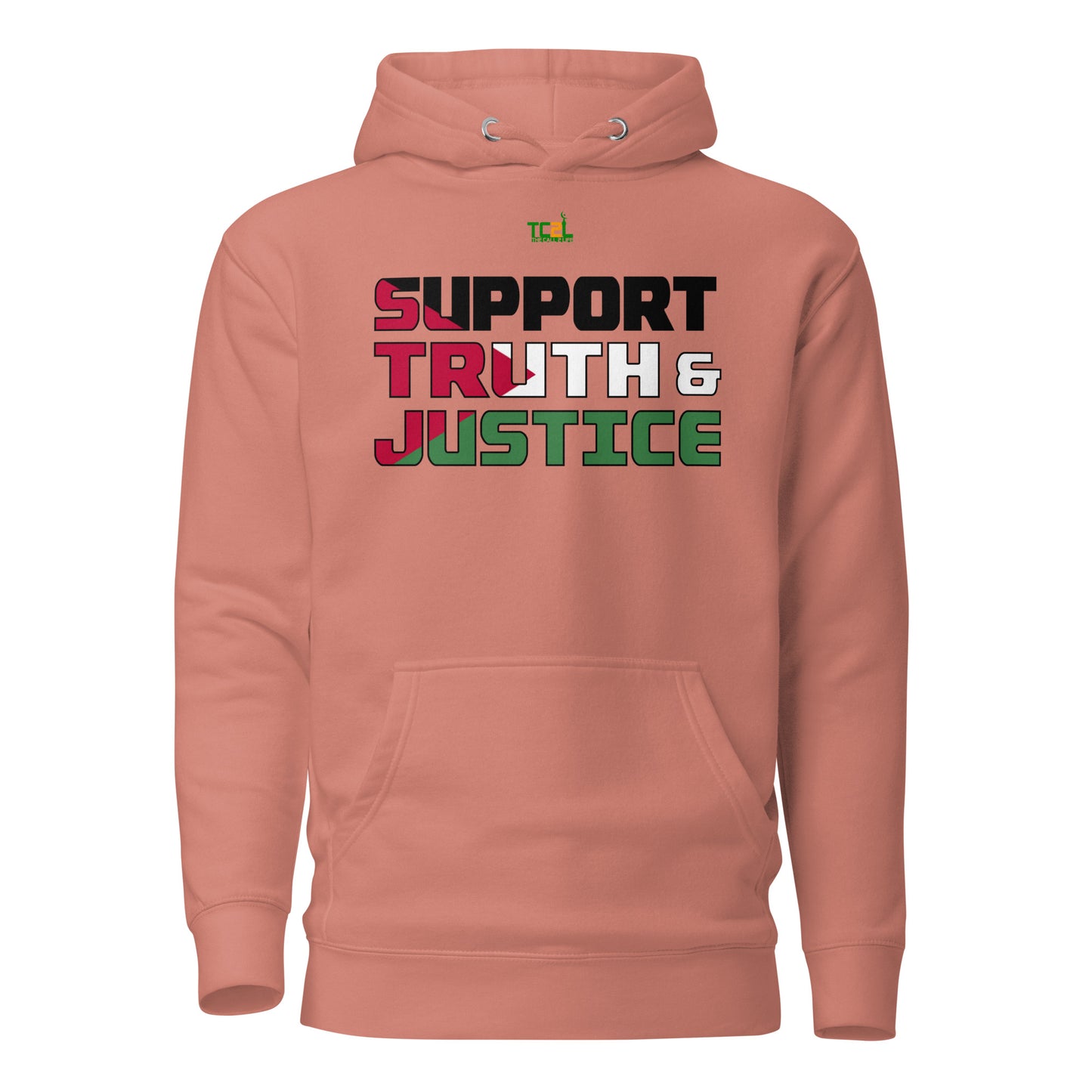 SUPPORT TRUTH & JUSTICE - PALESTINE FLAG - LIGHT COLORED COLLECTION Unisex Hoodies