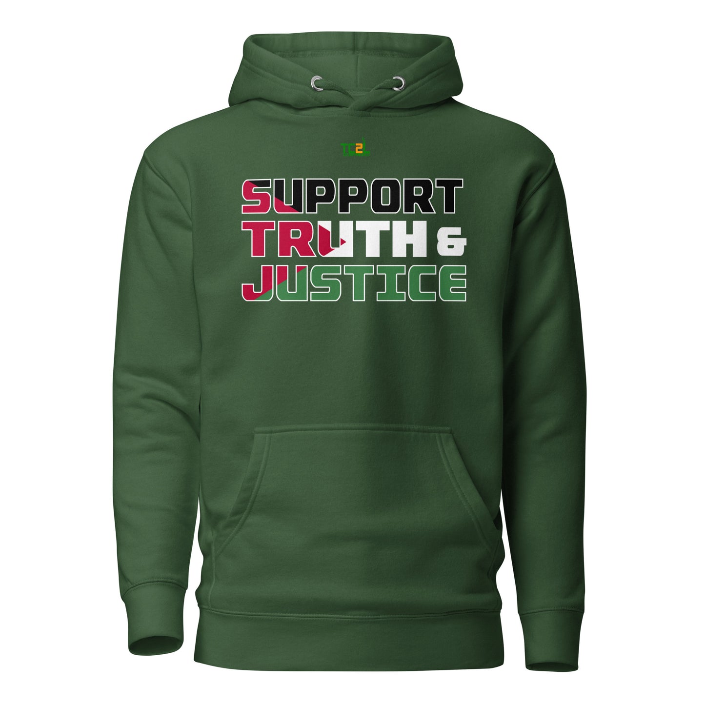 SUPPORT TRUTH & JUSTICE - PALESTINE FLAG - DARK COLORED COLLECTION Unisex Hoodies