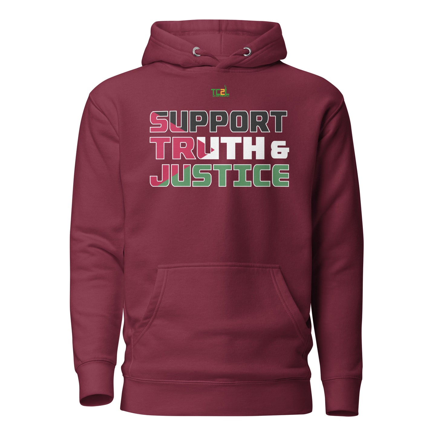 SUPPORT TRUTH & JUSTICE - PALESTINE FLAG - DARK COLORED COLLECTION Unisex Hoodies