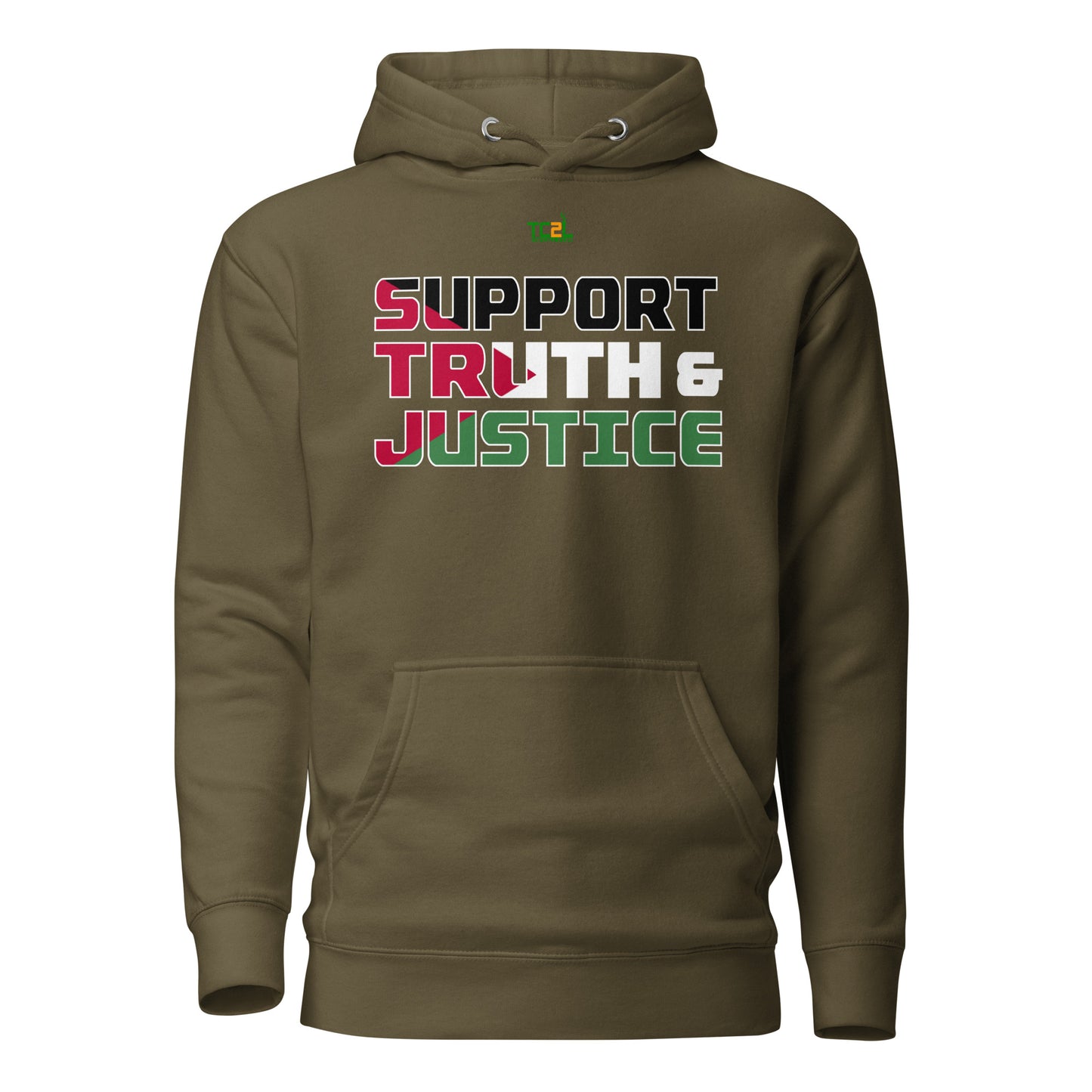 SUPPORT TRUTH & JUSTICE - PALESTINE FLAG - DARK COLORED COLLECTION Unisex Hoodies