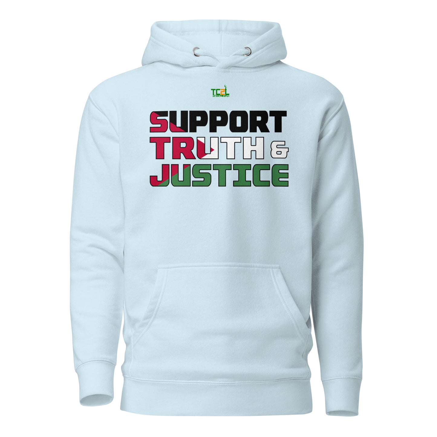SUPPORT TRUTH & JUSTICE - PALESTINE FLAG - LIGHT COLORED COLLECTION Unisex Hoodies