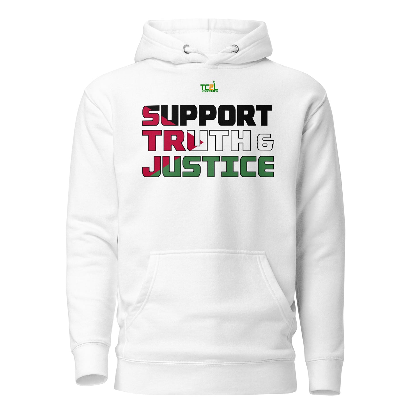 SUPPORT TRUTH & JUSTICE - PALESTINE FLAG - LIGHT COLORED COLLECTION Unisex Hoodies