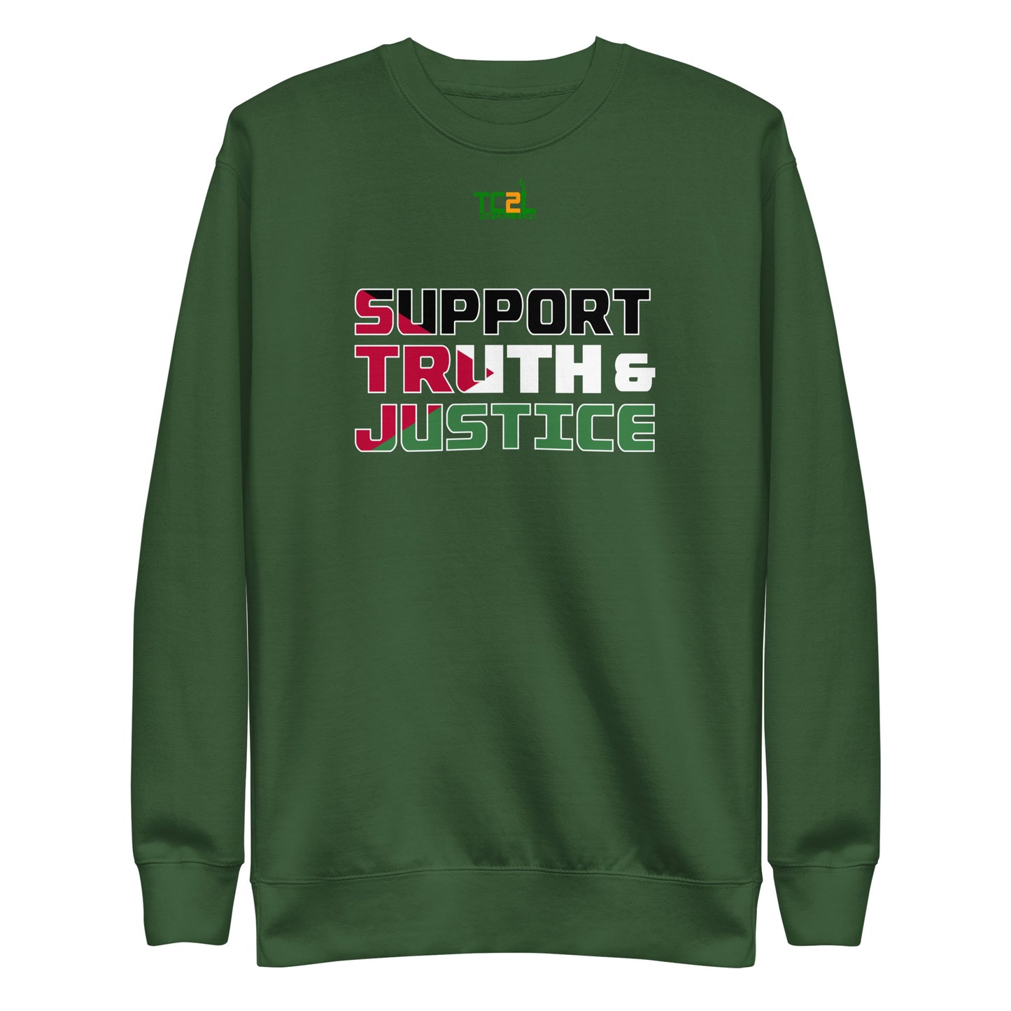 SUPPORT TRUTH & JUSTICE - PALESTINE FLAG - DARK COLORED COLLECTION Unisex Premium Sweatshirts