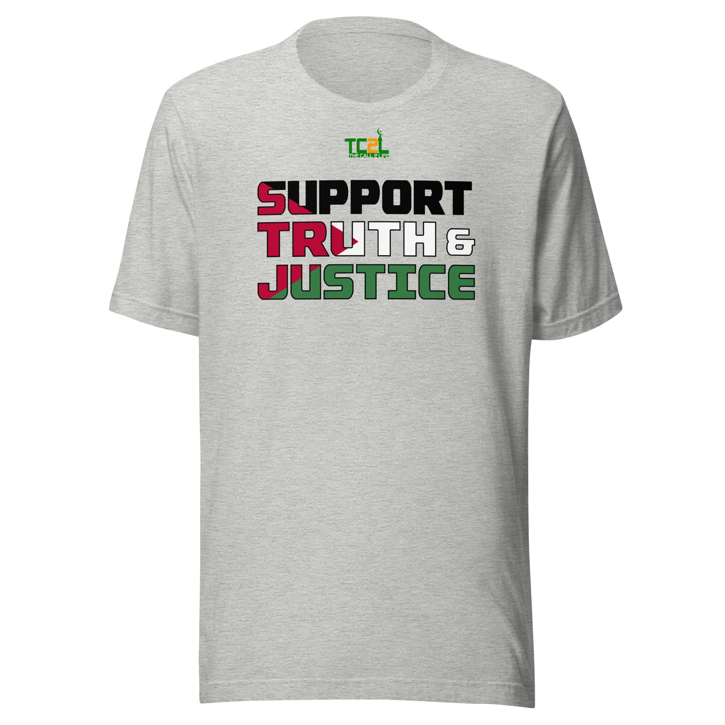 SUPPORT TRUTH & JUSTICE - PALESTINE FLAG - LIGHT COLORED COLLECTION Unisex t-shirts