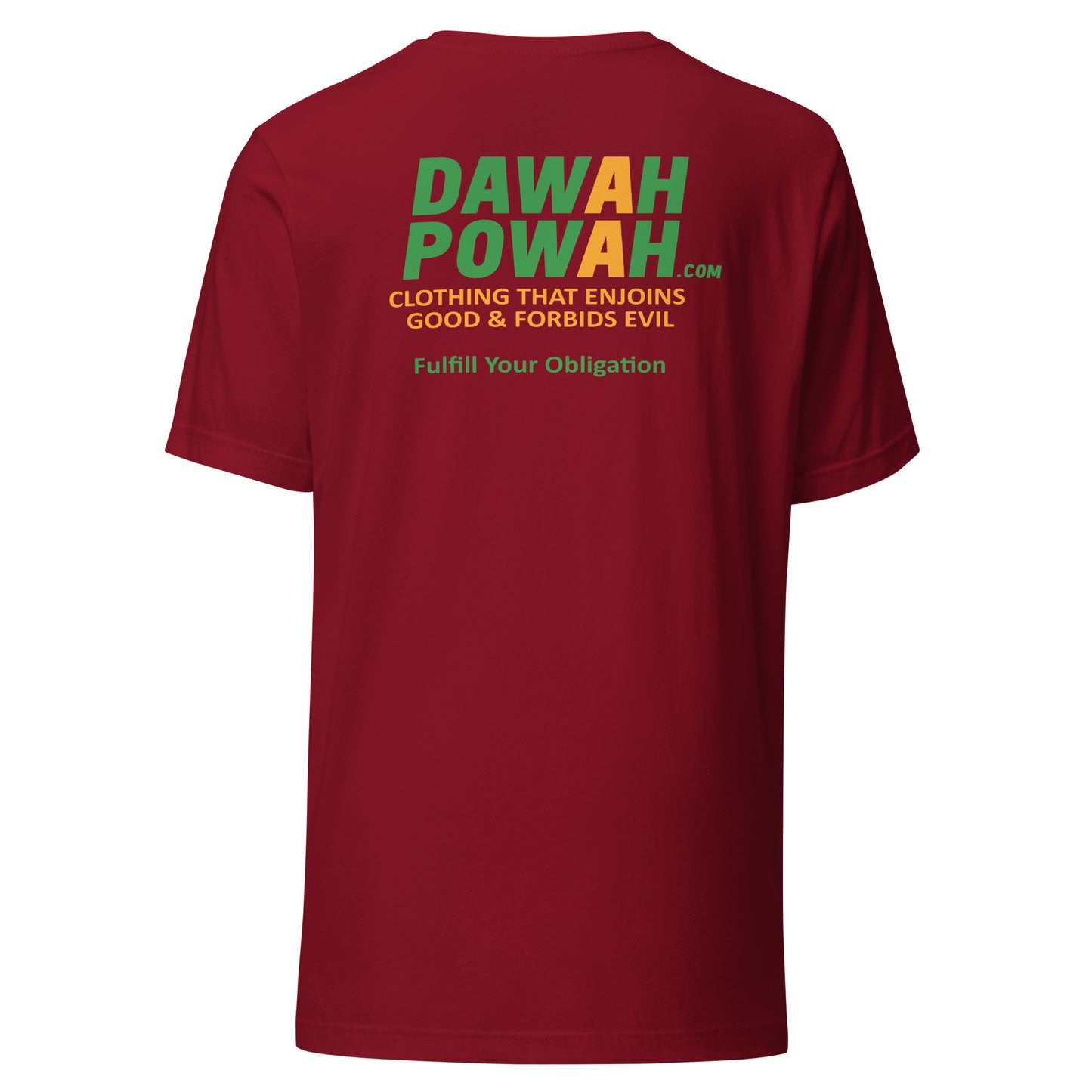 BACK OF SHIRT DAWAH POWAH DECAL & TAG COLLECTION Unisex t-shirts