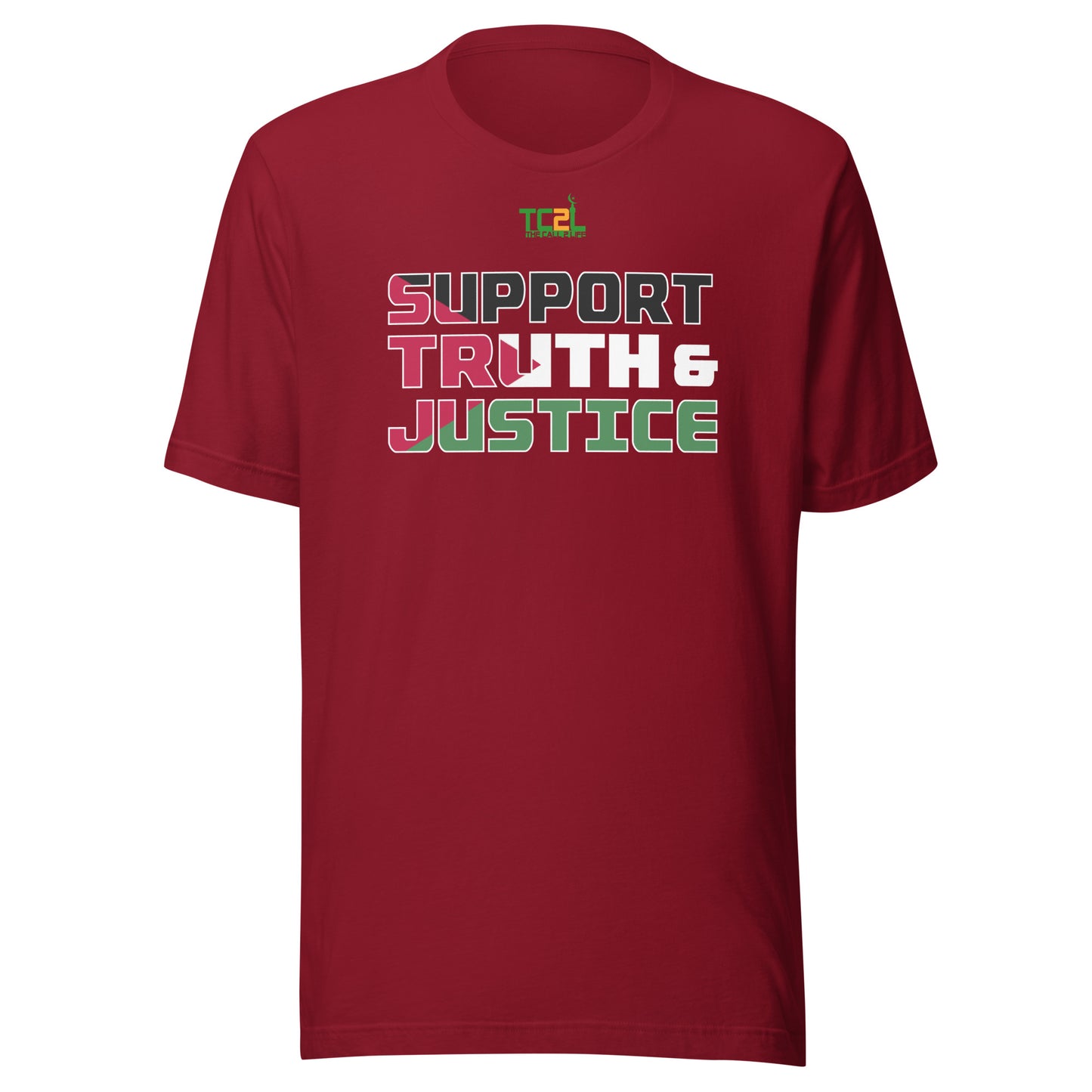SUPPORT TRUTH & JUSTICE - PALESTINE FLAG - Unisex t-shirts
