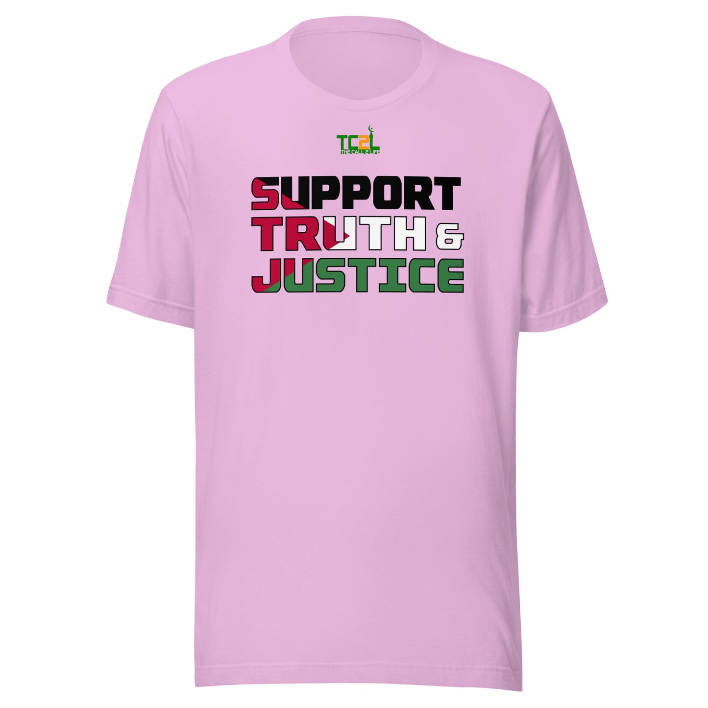 SUPPORT TRUTH & JUSTICE - PALESTINE FLAG - LIGHT COLORED COLLECTION Unisex t-shirts