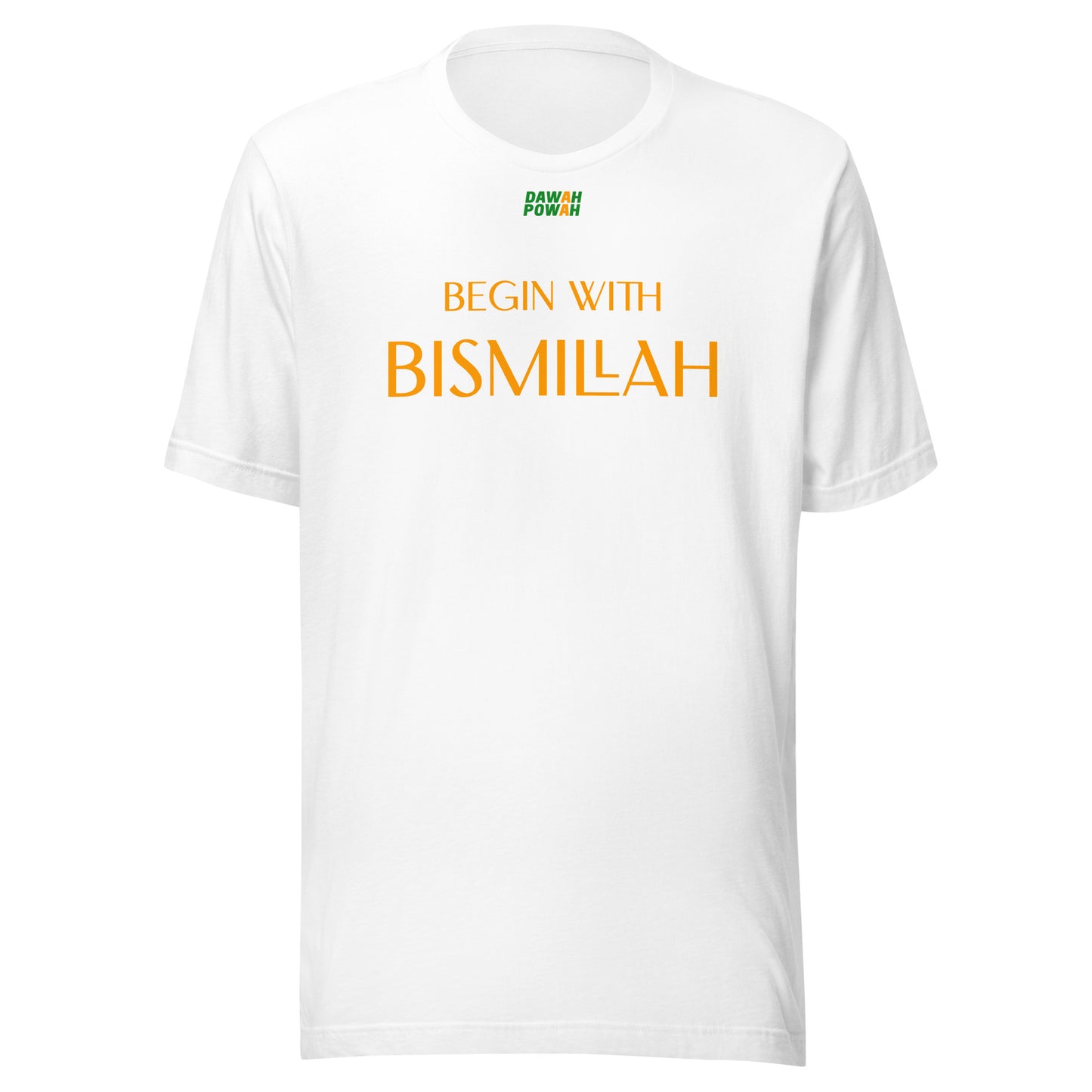 BEGIN WITH BISMILLAH - ORANGE COLLECTION Unisex t-shirts