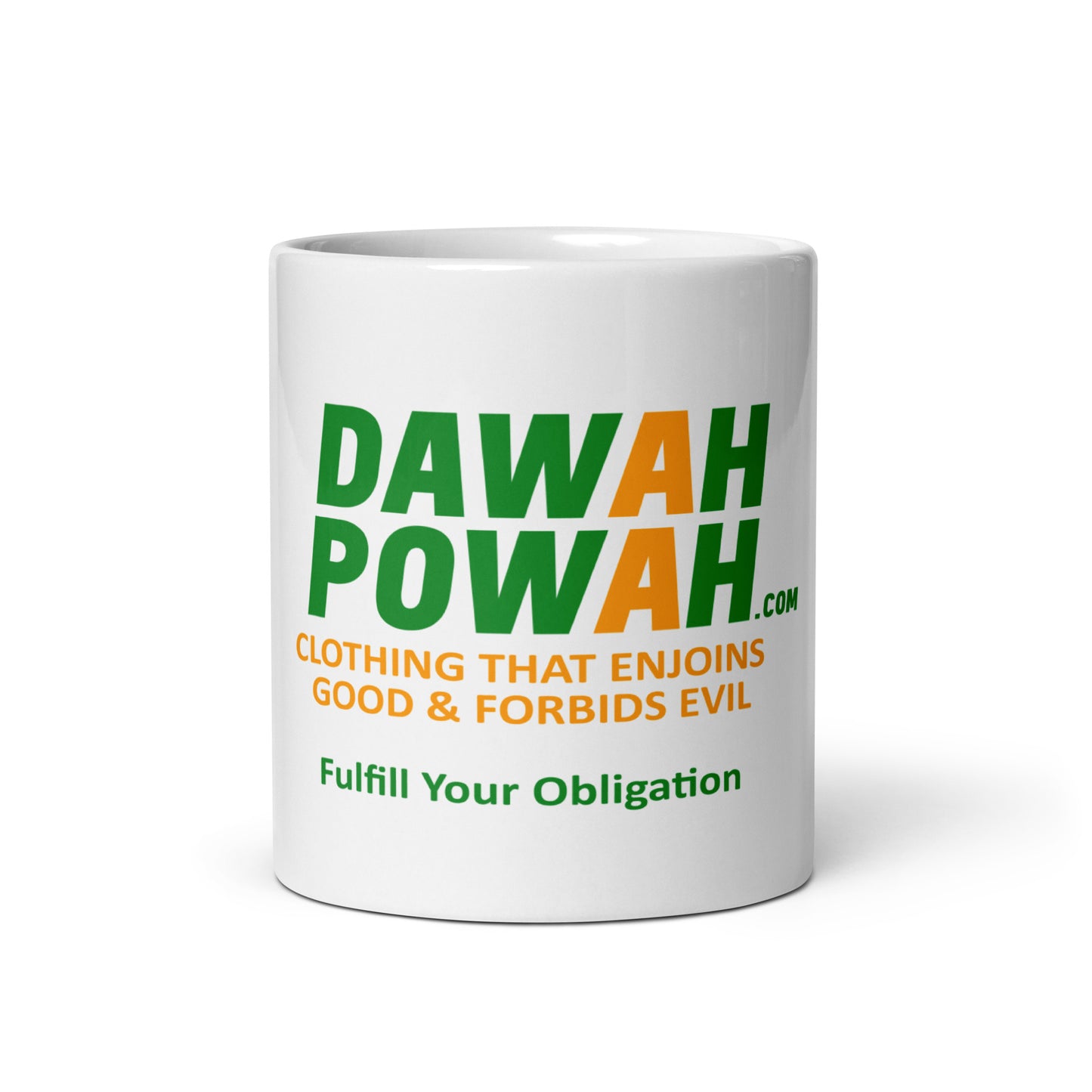 DAWAH POWAH DECAL & TAG 11oz OR 15 oz White glossy mugs