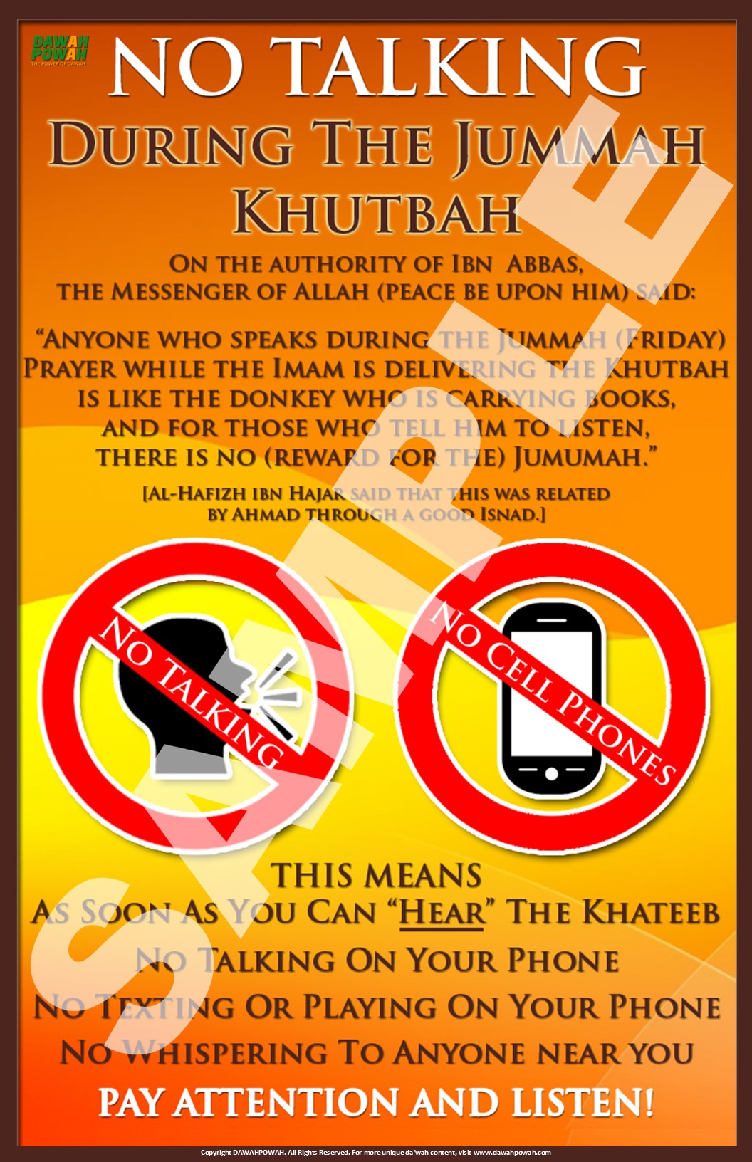 JUMMAH PROHIBITIONS - 11X17 Photo paper poster