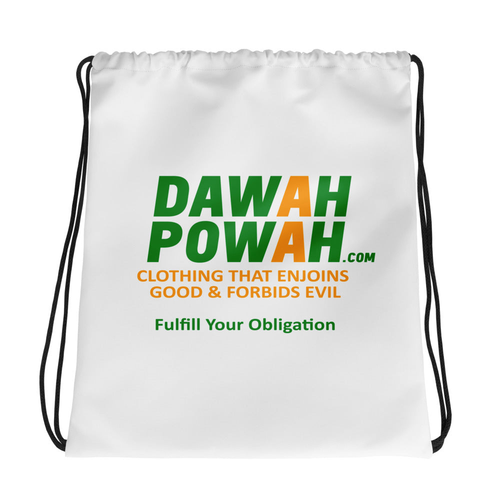 DAWAH POWAH DECAL & TAG 15X17 Drawstring bag