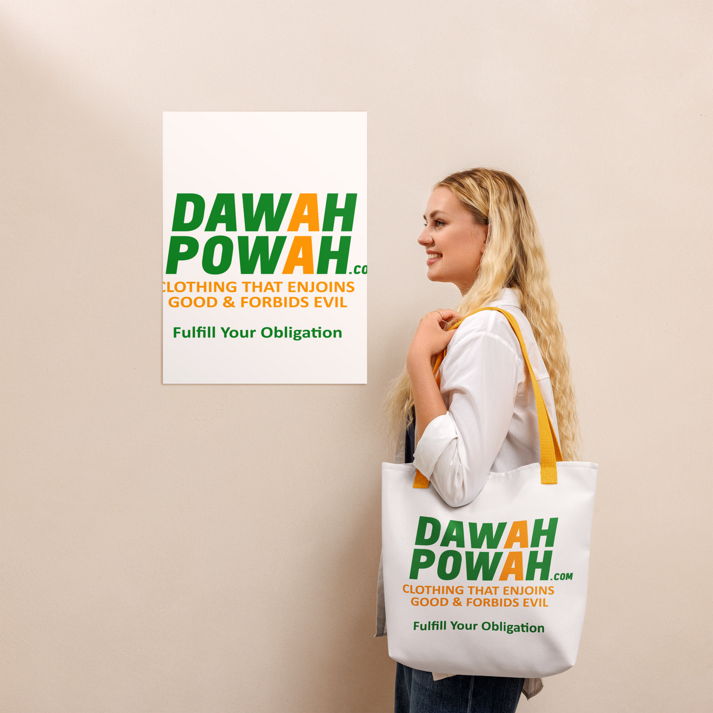 DAWAH POWAH DECAL & TAG 15X15 Tote bag