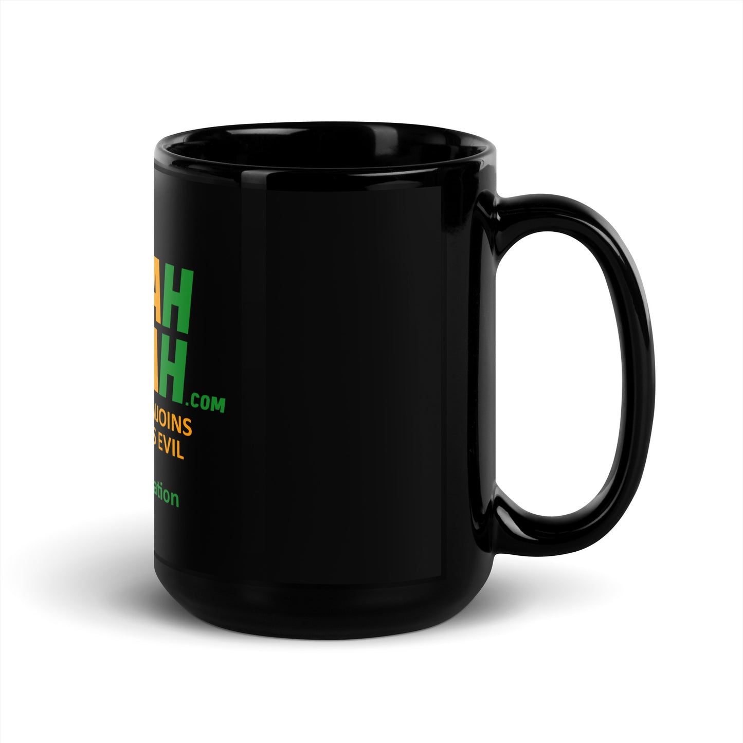 DAWAH POWAH DECAL & TAG 11 oz OR 15 oz Black Glossy Mugs