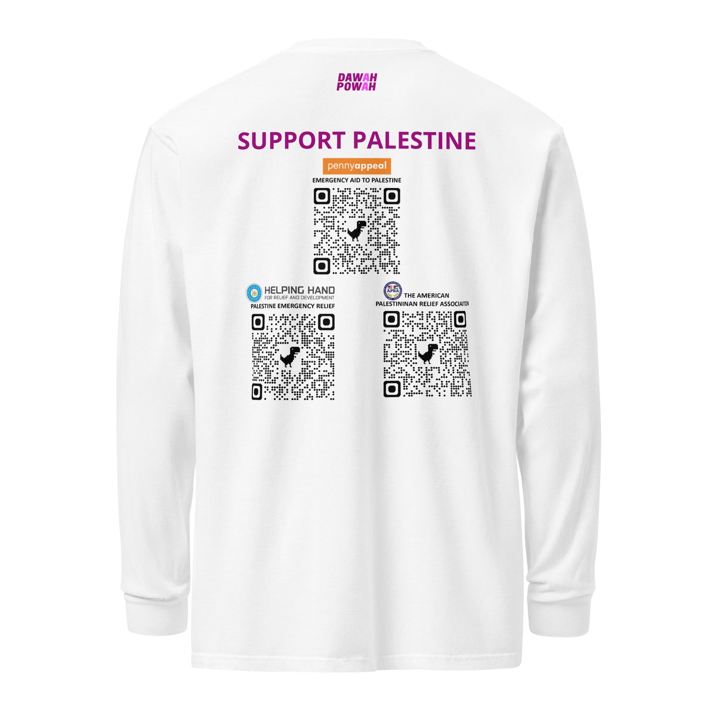 SUPPORT PALESTINE QR CODES - PURPLE Unisex t-shirts Garment-dyed heavyweight long-sleeve shirt