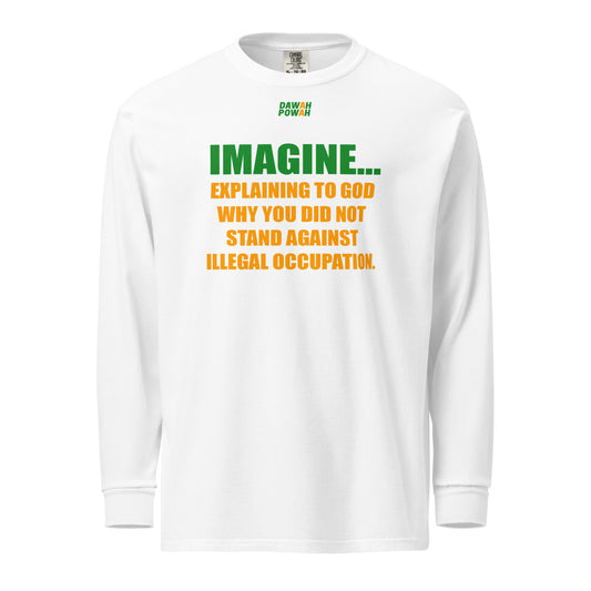 IMAGINE... EXPLAINING TO GOD - GREEN & ORANGE COLLECTION Garment-dyed heavyweight long-sleeve shirts