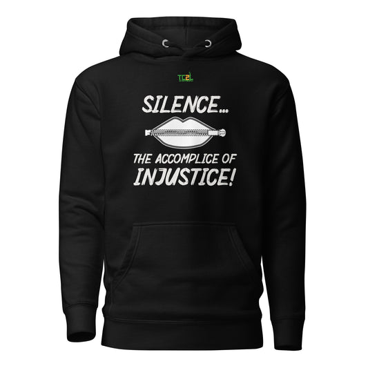 SILENCE... - WHITE ON BLACK Unisex Hoodie