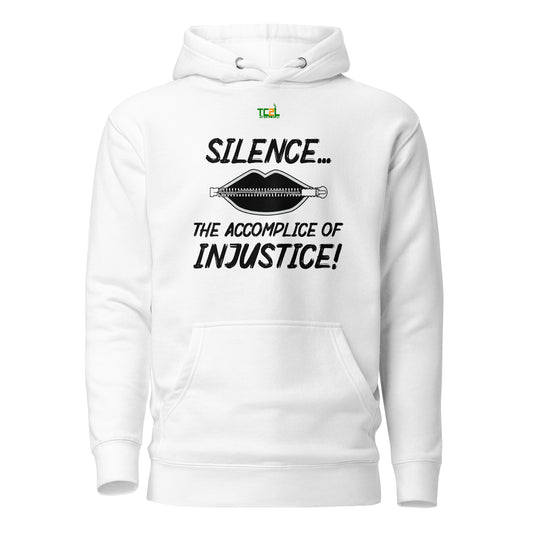 SILENCE... - BLACK ON WHITE Unisex Hoodie