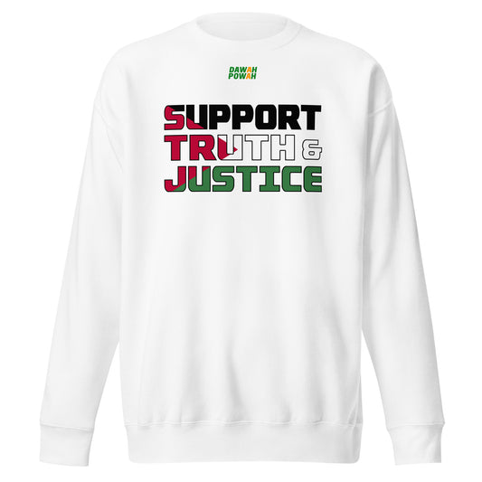 SUPPORT TRUTH & JUSTICE - PALESTINE FLAG - LIGHT COLORED COLLECTION Unisex Premium Sweatshirts