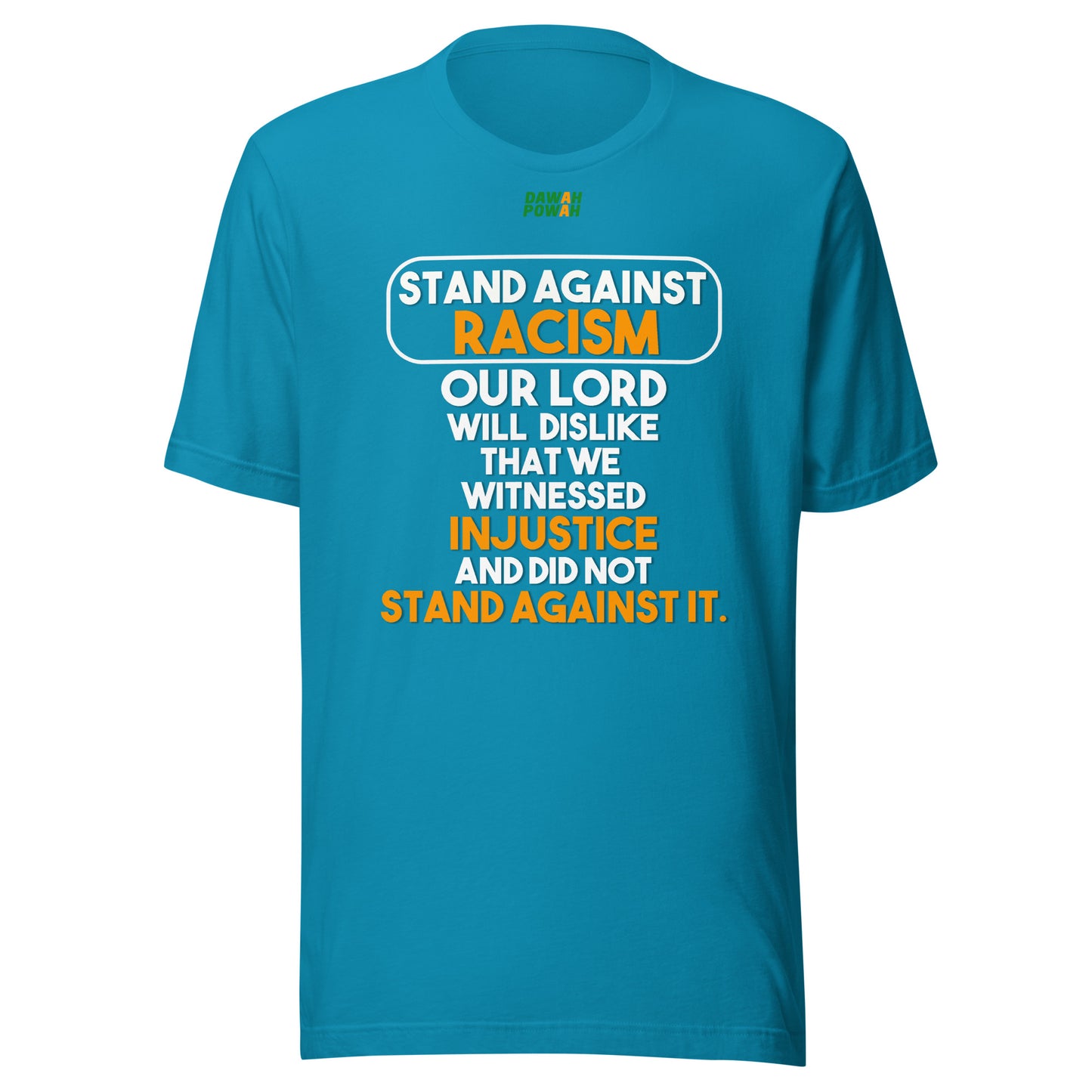 RACISM - STAND AGAINST IT! - WHITE & ORANGE COLLECTION Unisex t-shirts