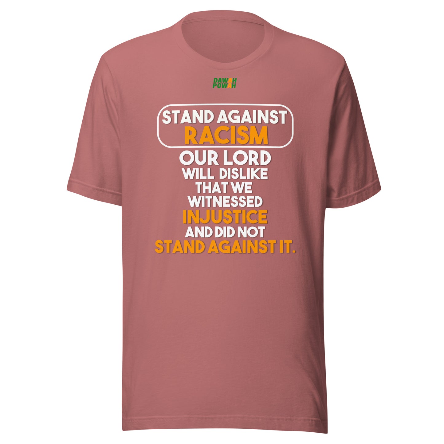 RACISM - STAND AGAINST IT! - WHITE & ORANGE COLLECTION Unisex t-shirts