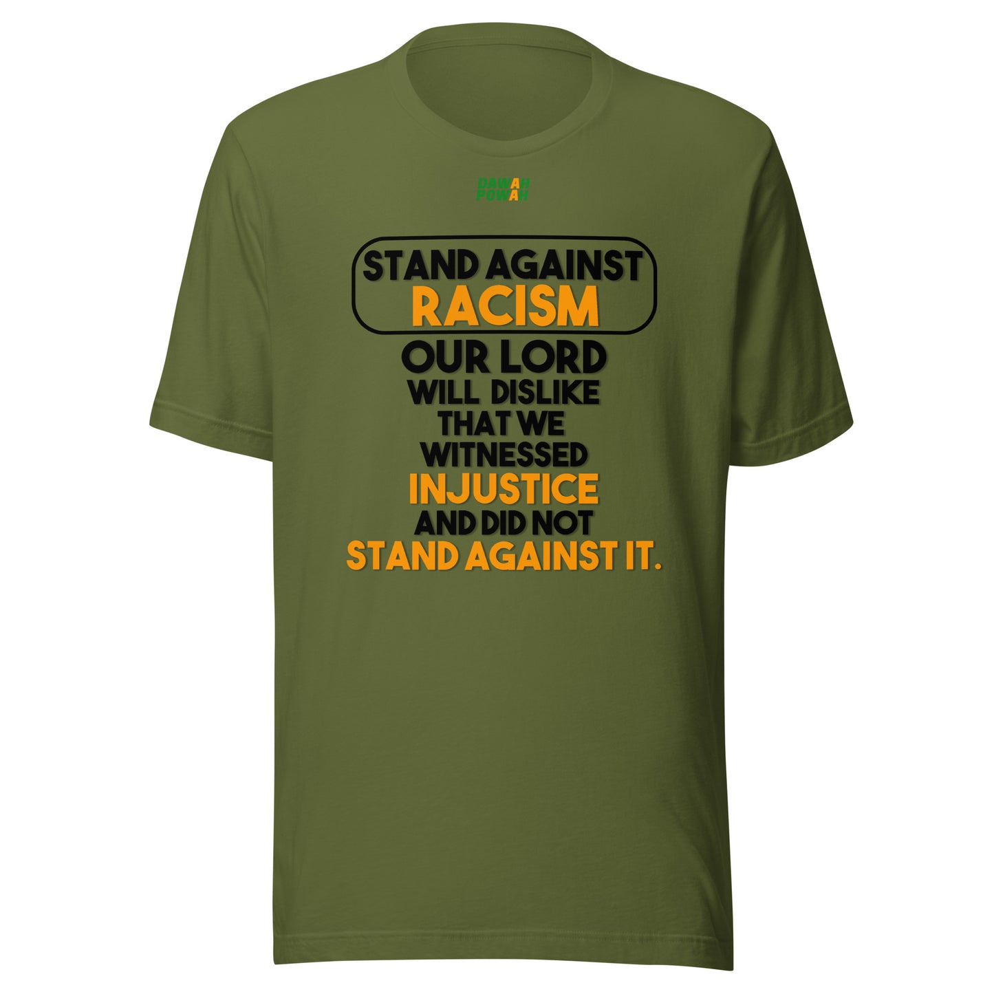 RACISM - STAND AGAINST IT! BLACK & ORANGE COLLECTION Unisex t-shirts