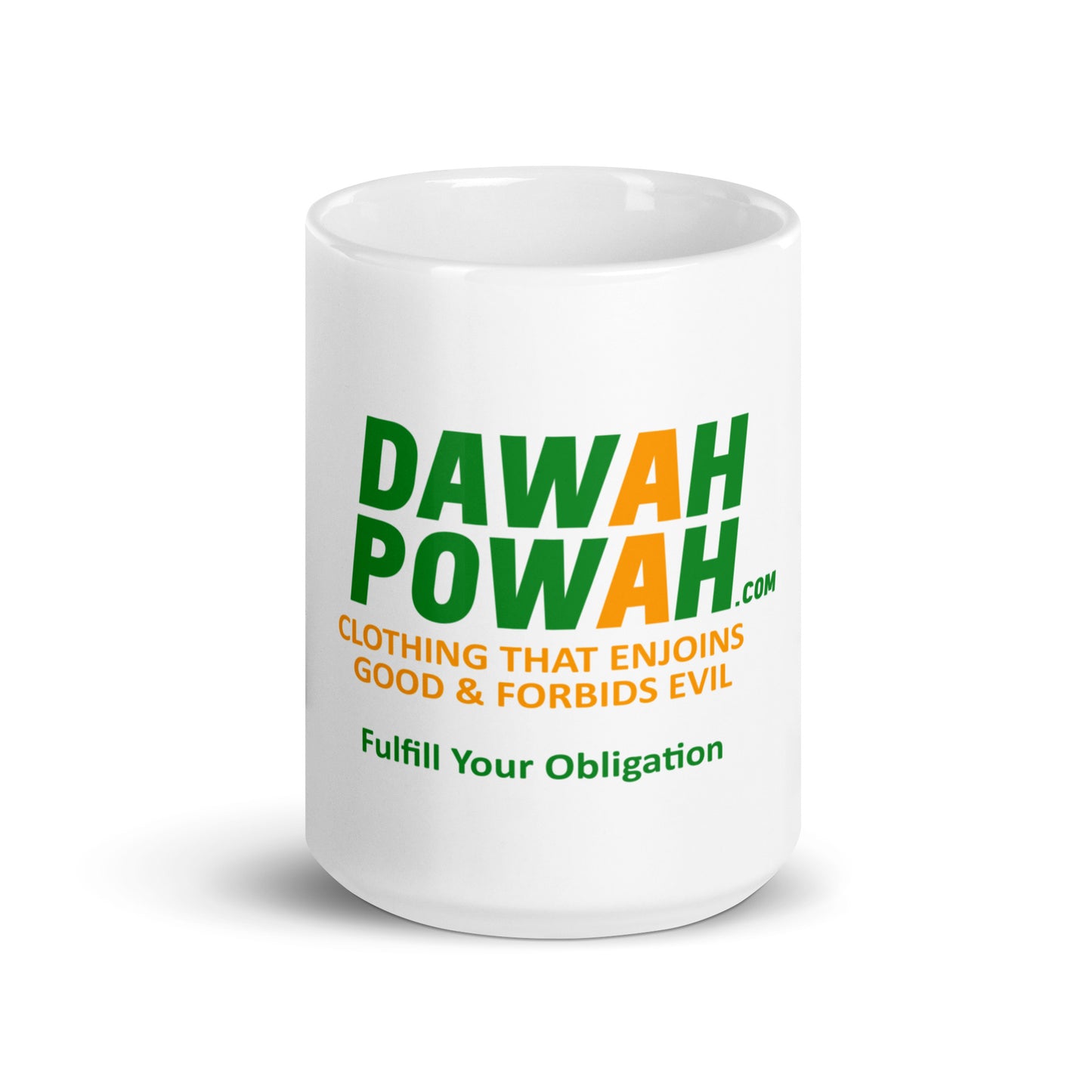 DAWAH POWAH DECAL & TAG 11oz OR 15 oz White glossy mugs